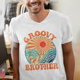 Groovy Brother 70s Aesthetic Nostalgia 1970's Retro Brother Men's V-Neck T-Shirt