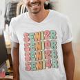 Groovy Senior Graduation Cute Groovy Senior Class Of 2024 Men's V-Neck T-Shirt