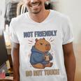 Grouchy Capybara Not Friendly Do Not Touch Introvert Premium Tri-Blend Men's V-Neck T-Shirt