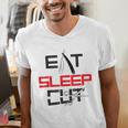 Haircutter Barber Eat Sleep Cut Barbering Graduation Men's V-Neck T-Shirt