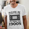 Over The Hill Please Be Patient I'm From The 1900s VHS Premium Tri-Blend Men's V-Neck T-Shirt
