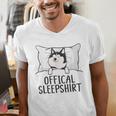 Husky Dog Pajama Husky Official Sleepshirt Mom Dad Kid Men's V-Neck T-Shirt