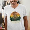 Id Rather Be Playing With My Disc Introvert Disc Golf Raglan Baseball Tee Men's V-Neck T-Shirt
