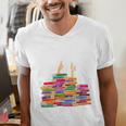 I'm Fine Reading Books Reader Book Lover Librarian Men's V-Neck T-Shirt