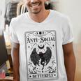 Introvert Apparel Emporium Mothman Tarot Card Antisocial Butterfly Cryptozoologist -Adults Grey Men's V-Neck T-Shirt