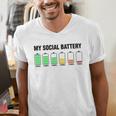 Introvert Cute My Social Battery Men's V-Neck T-Shirt Introvert Cute My Social Battery Men's V-Neck T-Shirt