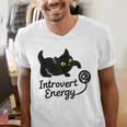 Introvert Energy Cat Love Cat Meme Men's V-Neck T-Shirt