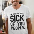 Introvert Men Women Sarcastic Saying Sick Of People Men's V-Neck T-Shirt