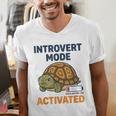 Introvert Mode Activated Low Social Battery Box Turtle Men's V-Neck T-Shirt Introvert Mode Activated Low Social Battery Box Turtle Men's V-Neck T-Shirt