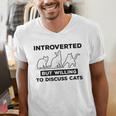 Introverted But Willing To Discuss Cats Introvert Shy Men's V-Neck T-Shirt Introverted But Willing To Discuss Cats Introvert Shy Men's V-Neck T-Shirt
