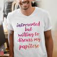 Introverted Willing To Discuss Papitese Introvert Men's V-Neck T-Shirt