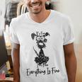 Its Fine Im Fine Everythings Fine Dog Mom Dad Lovers Men's V-Neck T-Shirt