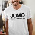 JOMO Joy Of Missing Out Fomo Fear Cozy Introvert Joke Men's V-Neck T-Shirt