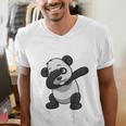 Kids Class Of 2030 Shirt Graduation Dabbing Panda Shirt Men's V-Neck T-Shirt