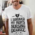 Kids I Survived My Mom's Nursing Degree Nursing School Graduation Men's V-Neck T-Shirt