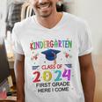 Kindergarten Graduation Class 2024 1st Grade Here I Come Men's V-Neck T-Shirt