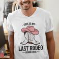 This Is My Last Rodeo Senior 2026 Cowgirl Graduation Men's V-Neck T-Shirt