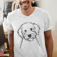 Line Art Dad Mom Dog Sheepadoodle Men's V-Neck T-Shirt