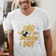 Looney Tunes Birthday Daffy Duck Dad Of The Birthday Boy Men's V-Neck T-Shirt