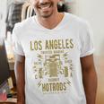 Los Angeles Hotrods Automotive Nostalgia Distressed Men's V-Neck T-Shirt