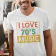I Love 70's Music Retro Style Nostalgia Vibe 1970 70's Party Premium Tri-Blend Men's V-Neck T-Shirt