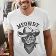 Meowdy Cat Cowboy Western Graphic Cat Lady Cat Dad Men's V-Neck T-Shirt Meowdy Cat Cowboy Western Graphic Cat Lady Cat Dad Men's V-Neck T-Shirt