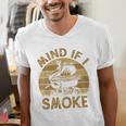 Mind If I Smoke BBQ Barbeque Grilling Chef Dad Men's V-Neck T-Shirt Mind If I Smoke BBQ Barbeque Grilling Chef Dad Men's V-Neck T-Shirt