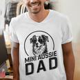 Mini Aussie Dad Dog Owner For Men Dad Christmas Men's V-Neck T-Shirt