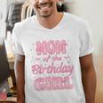 Mom And Dad Of The Birthday Girl Coquette Family Matching Men's V-Neck T-Shirt