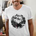 Monster Squonk In Forest Folklore Cryptid Introvert Men's V-Neck T-Shirt Monster Squonk In Forest Folklore Cryptid Introvert Men's V-Neck T-Shirt