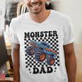 Monster Truck Dad Family Matching Monster Trucks Birthday Men's V-Neck T-Shirt