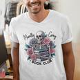 Morally Grey Skeleton Reading Smut Smutty Spicy Books Lover Men's V-Neck T-Shirt