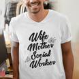 MSW Mom Graduation T-Shirt Social Worker Wife Mother Men's V-Neck T-Shirt