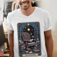 Mystical Library Book Reader The Introvert Tarot Card Men's V-Neck T-Shirt
