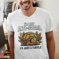 Not Anti Social Im Just A Turtle Sarcastic Introvert Humor Men's V-Neck T-Shirt