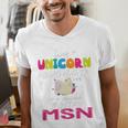 Nurse MSN Graduation Unicorn T-Shirt Nursing School Men's V-Neck T-Shirt