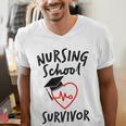 Nursing School Survivor Women Graduation RN Gift Shirt Men's V-Neck T-Shirt