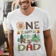 One Happy Dad Camper 1st Birthday Boy Camping Bear Men's V-Neck T-Shirt
