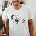 Peanuts Graduation Squad Snoopy Woodstock Raglan Baseball Tee Men's V-Neck T-Shirt