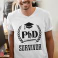 PHD Survivor T-Shirt Graduation Student Teacher For Men Women Kids Men's V-Neck T-Shirt