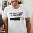 Phlebotomist In Progress Phlebotomy School Graduation Men's V-Neck T-Shirt