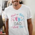 Pink Or Blue Dad Loves You Gender Reveal Men's V-Neck T-Shirt