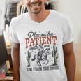 Please Be Patient I'm From The 1900s Cowboy Skeleton Men's V-Neck T-Shirt Please Be Patient I'm From The 1900s Cowboy Skeleton Men's V-Neck T-Shirt