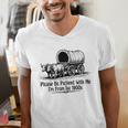 Please Be Patient With Me I'm From The 1900s Oxen And Wagon Premium Men's V-Neck T-Shirt Please Be Patient With Me I'm From The 1900s Oxen And Wagon Premium Men's V-Neck T-Shirt