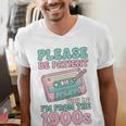 Please Be Patient With Me I'm From The 1900s Retro Cassette Men's V-Neck T-Shirt