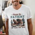 Please Be Patient I'm From The 1900s Stagecoach Western Vint Men's V-Neck T-Shirt Please Be Patient I'm From The 1900s Stagecoach Western Vint Men's V-Neck T-Shirt