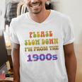 Please Slow Down I'm From The 1900s Retro Vintage 70 Premium Tri-Blend Men's V-Neck T-Shirt