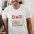 Proud Dad Of A 2023 5th Grade Graduate Graduation Family Men's V-Neck T-Shirt