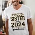 Proud Sister Of A 2024 Graduate Senior Graduation Men's V-Neck T-Shirt