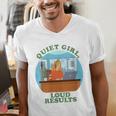 Quiet Girl Loud Results Introvert Office Staff Secretary Men's V-Neck T-Shirt